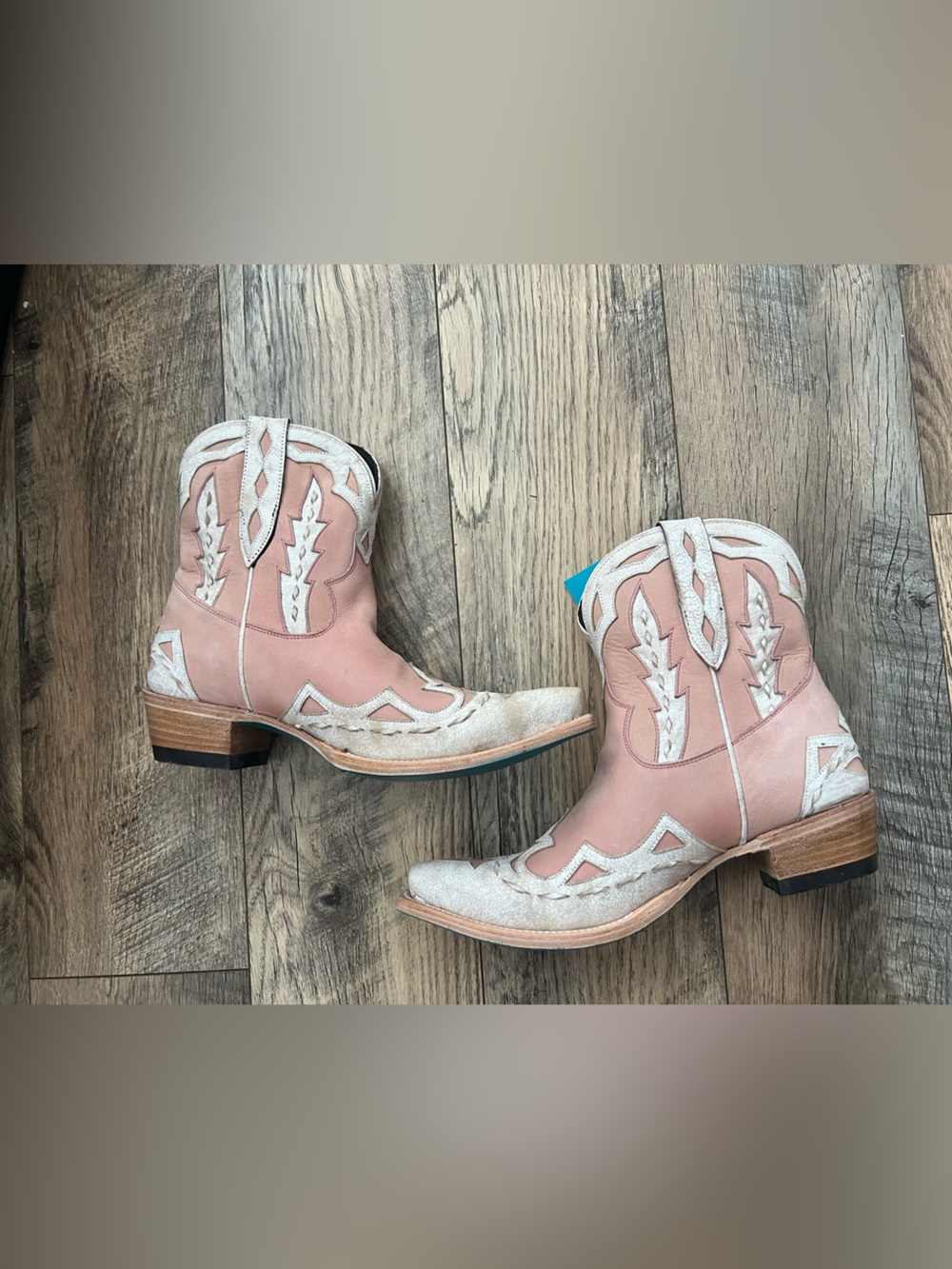 Lane boots chase the wind two tone blush and white booties size 8 - Picture 14 of 17